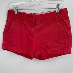 J.Crew Broken in Chino Shorts Size 4 Red
